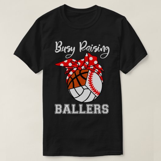 Belebter Raising Ballers Baseball Volleyball Baske T-Shirt (Design vorne)