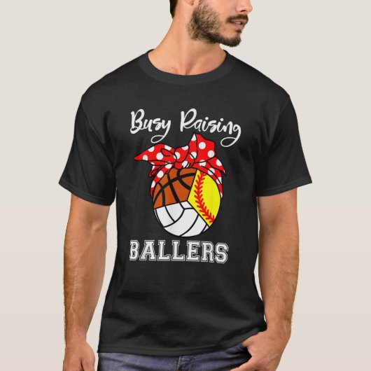 Belebter Raising Ballers Softball Volleyball Baske T-Shirt (Vorderseite)