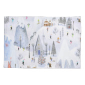 Belebtes Alpendorf Kissenbezug (Rückseite-Links)