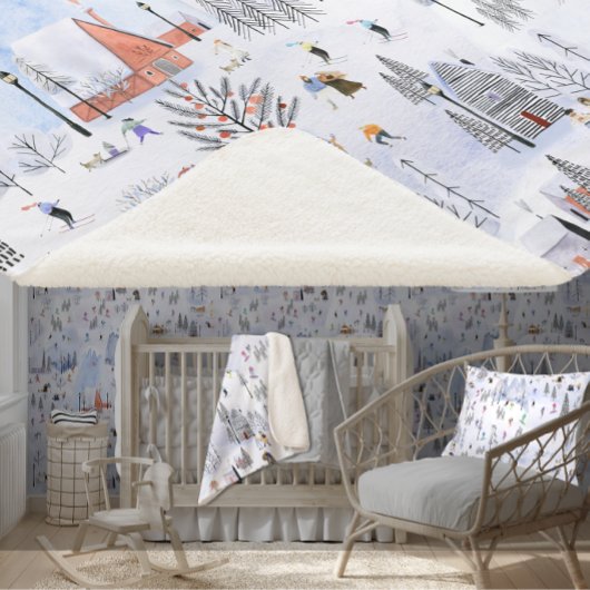 Belebtes Alpendorf Sherpadecke