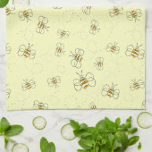 Belebtes Bienenflugmuster gelb Geschirrtuch (Gefaltet)