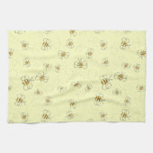 Belebtes Bienenflugmuster gelb Geschirrtuch (Horizontal)