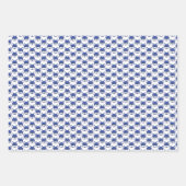 Belebtes französisches Bulldog-blaues Gemustertes  Geschenkpapier Set (Vorderseite)