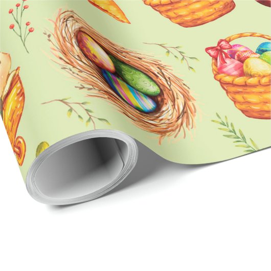 Belebtes Osterbrot Geschenkpapier (Rolleneckpunkt)