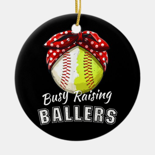 Belebtes Raising Ballers Funny Softball Baseball S Keramik Ornament (Vorne)