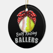 Belebtes Raising Ballers Funny Softball Baseball S Keramik Ornament (Links)