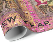 Belebtes Santa Viktorianisches Hübsch rosa Wrappin Geschenkpapier (Rolleneckpunkt)
