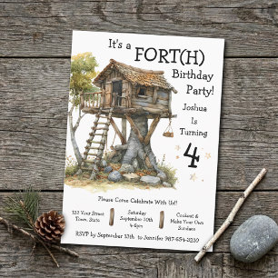 Beleg für das Konzept Boy Fort(h) Treehouse Geburt Einladung