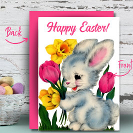 Belegen in Blume Happy Oster Custom Retro Feiertagskarte