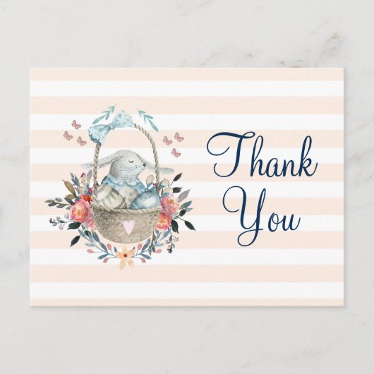 Belegen in einem Korb mit Eiern Party Danke Postkarte (Vorderseite)