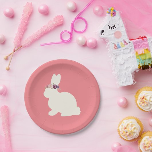 Belegen mit Blume Rosa Party Papierplatte Pappteller (Party)
