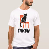 Belegtes Schwarzkatzen-Design T-Shirt (Vorderseite)