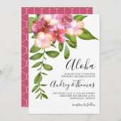 Beleidigende Blätter Hawaiianische Hochzeitseinlad Einladung (Vorne/Hinten)