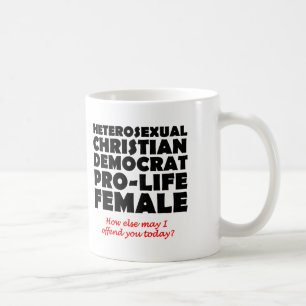 Beleidigende Demokratin Weiblich Christlich Tasse 