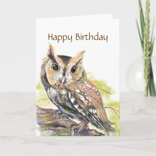Beleidigende niedliche Eule, lustiger Vogel, Karte (Vorderseite)