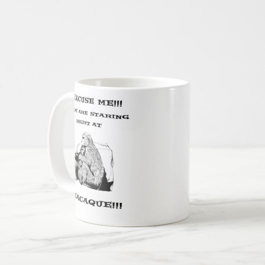 beleidigender Spaß Funny Macaque-Affe Kaffeetasse (Vorderseite Links)