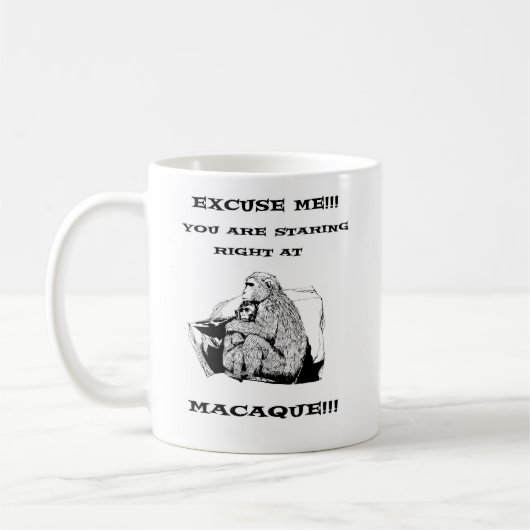 beleidigender Spaß Funny Macaque-Affe Kaffeetasse (Links)