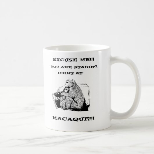 beleidigender Spaß Funny Macaque-Affe Kaffeetasse (Rechts)