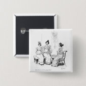 Beleidigte zwei oder drei junge Damen Button (Vorne & Hinten)