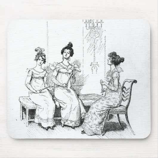 Beleidigte zwei oder drei junge Damen Mousepad (Vorne)