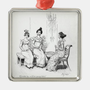 Beleidigte zwei oder drei junge Damen Silbernes Ornament