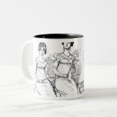 Beleidigte zwei oder drei junge Damen Zweifarbige Tasse (Vorderseite Links)