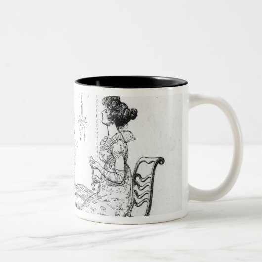 Beleidigte zwei oder drei junge Damen Zweifarbige Tasse (Rechts)