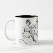 Beleidigte zwei oder drei junge Damen Zweifarbige Tasse (Links)