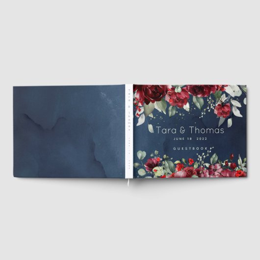 Beleidigung von Rose, die Navy Blue hochzacken Gästebuch (Voll)