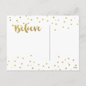 Beleive | Gold Shimmer Holiday Postkarte (Rückseite)