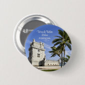 Belém Tower Foto, Lissabon, Portugal Button (Vorne & Hinten)