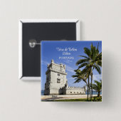 Belém Tower Foto, Lissabon, Portugal Button (Vorne & Hinten)