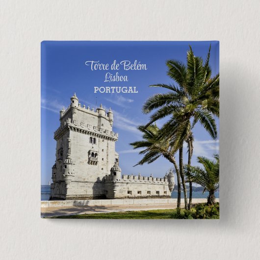 Belém Tower Foto, Lissabon, Portugal Button (Vorderseite)