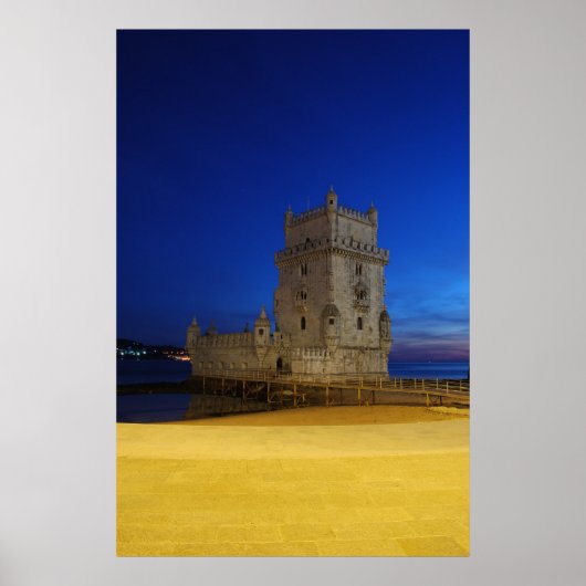 Belem Tower in Lissabon, Portugal (Sunset) Poster (Vorne)