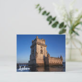 Belem Turm bei Sonnenuntergang in Lissabon, Portug Postkarte (Stehend Vorderseite)