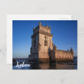 Belem Turm bei Sonnenuntergang in Lissabon, Portug Postkarte (Vorne/Hinten)