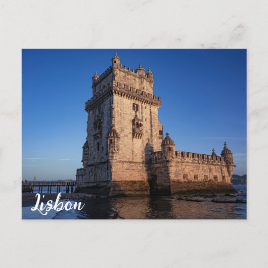 Belem Turm bei Sonnenuntergang in Lissabon, Portug Postkarte (Vorderseite)
