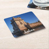 Belem Turm bei Sonnenuntergang in Lissabon, Portug Rechteckiger Pappuntersetzer (angewinkelt)