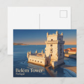 Belém-Turm Portugal Postkarte (Vorne/Hinten)