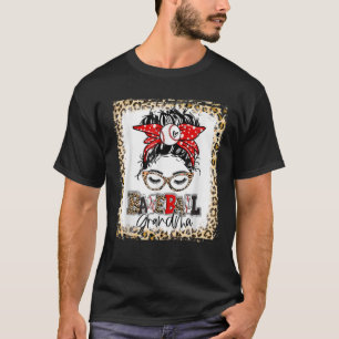 Beleuchtet Baseball Grandma Messy Bun Game Day Mot T-Shirt