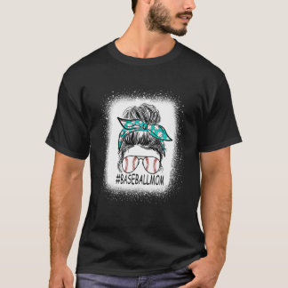 Beleuchtet Baseball Mama Messy Bun Game Day Vibes T-Shirt