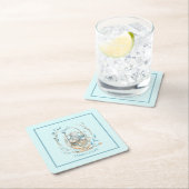 Beleuchtet in einem Osterkorb Happy Oaster Text Rechteckiger Pappuntersetzer (Vor Ort)