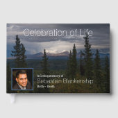 Beleuchtete Berge Alaska Custom Foto Gästebuch (Vorderseite)