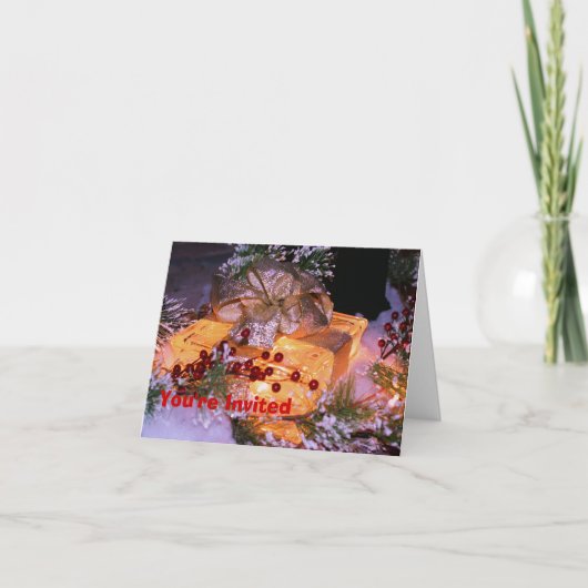 Beleuchtete Geschenk-Weihnachtsfeiertags-Party Einladung (Vorderseite)