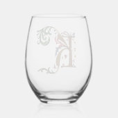 beleuchtete Initial K Weinglas Ohne Stiel (Rückseite)