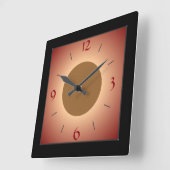 Beleuchtete rote/tan/gelbe Wandklemme Quadratische Wanduhr (Winkel)