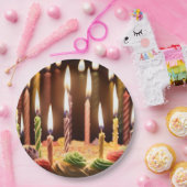 Beleuchtete Wünsche: Glühende Kerzen Tageskuchen Pappteller (Party)