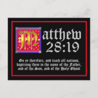 Beleuchteter Brief Matthew 28:19 Bibelangebot