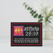 Beleuchteter Brief Matthew 28:19 Bibelangebot Postkarte (Stehend Vorderseite)