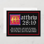 Beleuchteter Brief Matthew 28:19 Bibelangebot Postkarte (Vorne/Hinten)